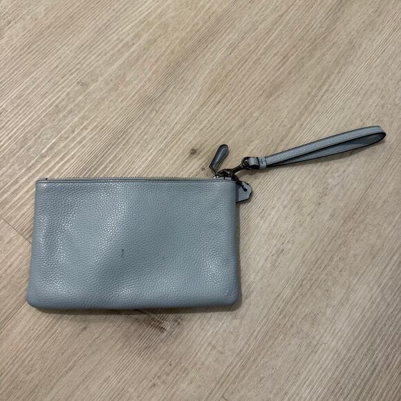 COACH Small Wristlet With Lacquer Rivets Blue Zip Pouch Wallet Wristlet - Picture 4 of 5